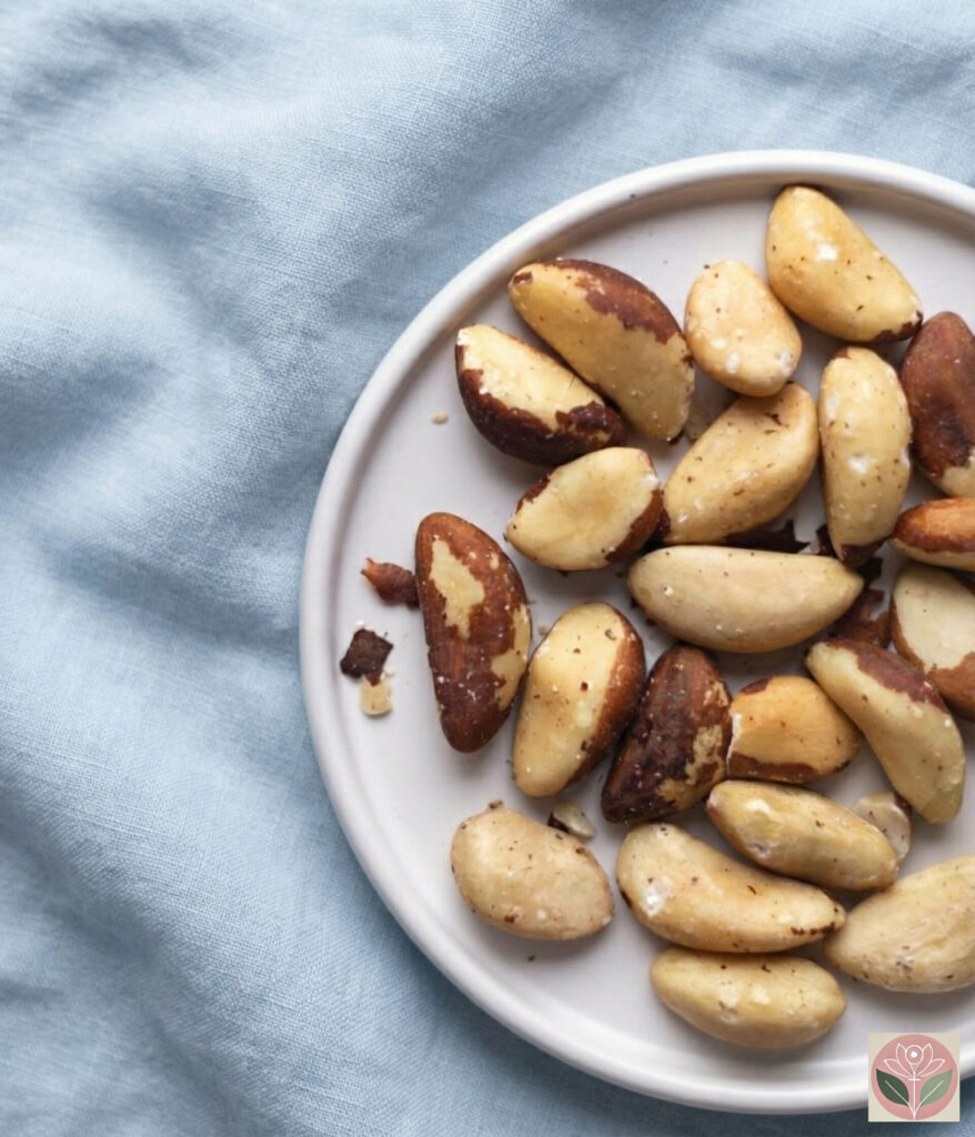 brazil nuts on a plate — selenium source for sperm health