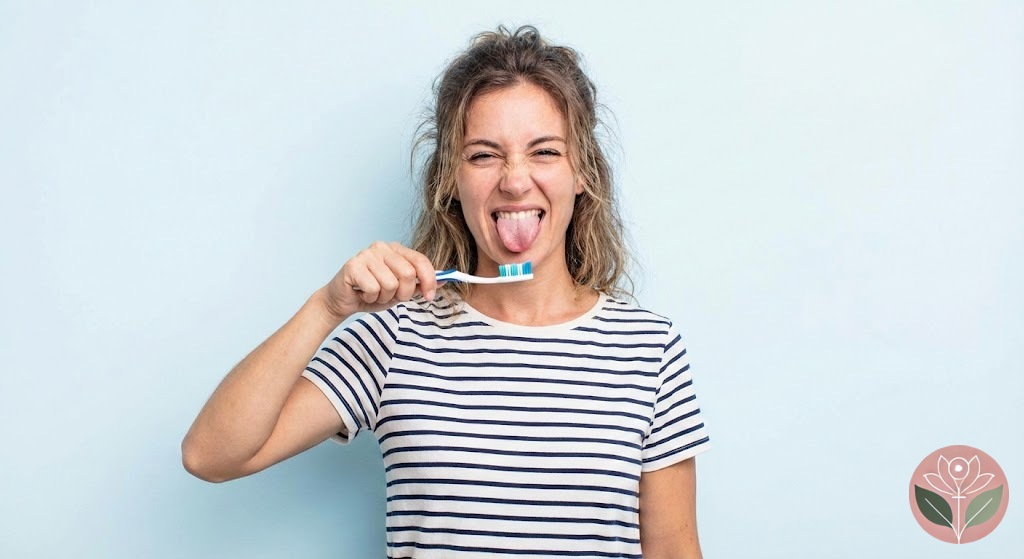 Stylised photo illustrating the connection between oral health and fertility, with the MyFertilityPod logo at the corner