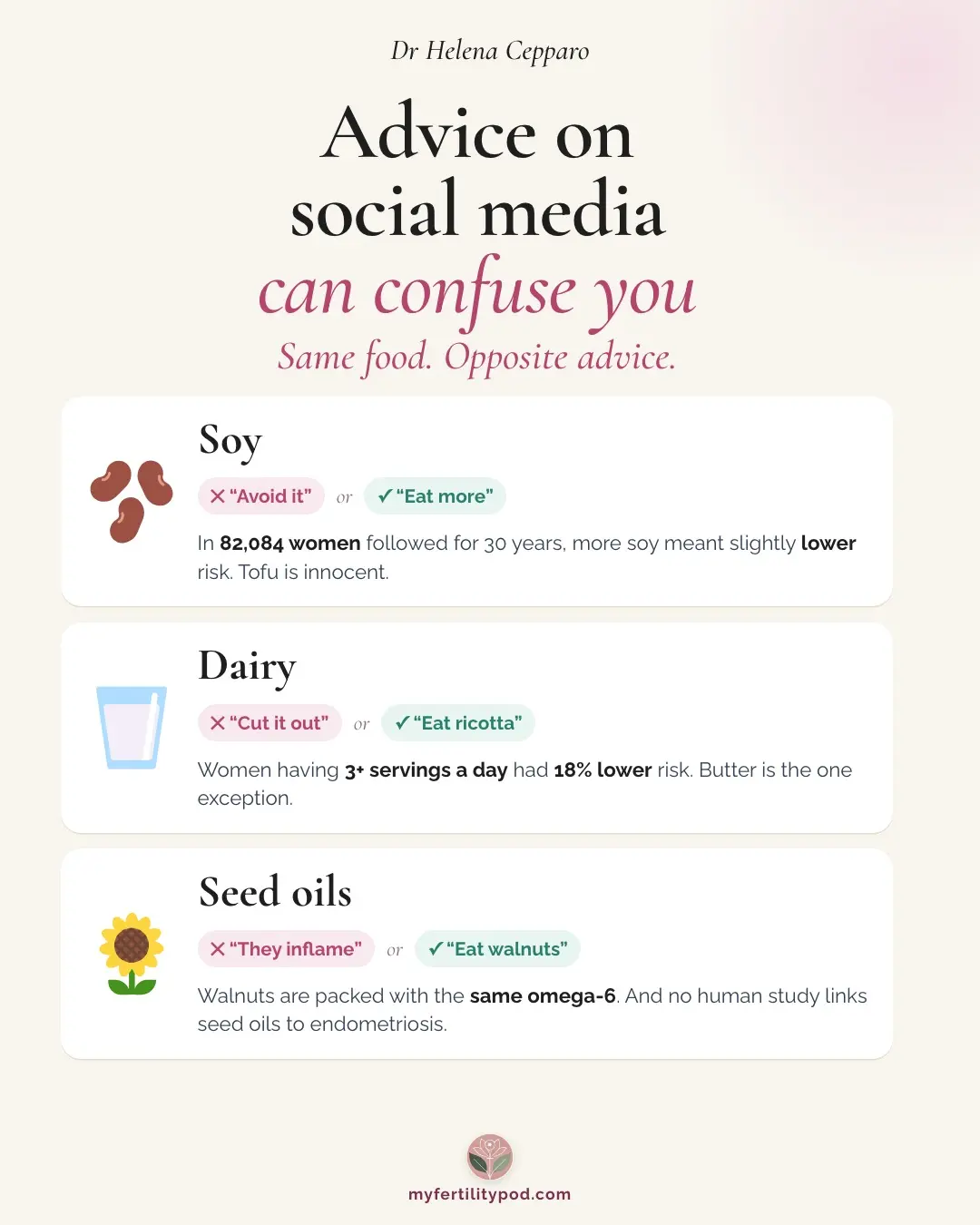 Advice on social media can confuse you: soy, dairy and seed oils get opposite advice online
